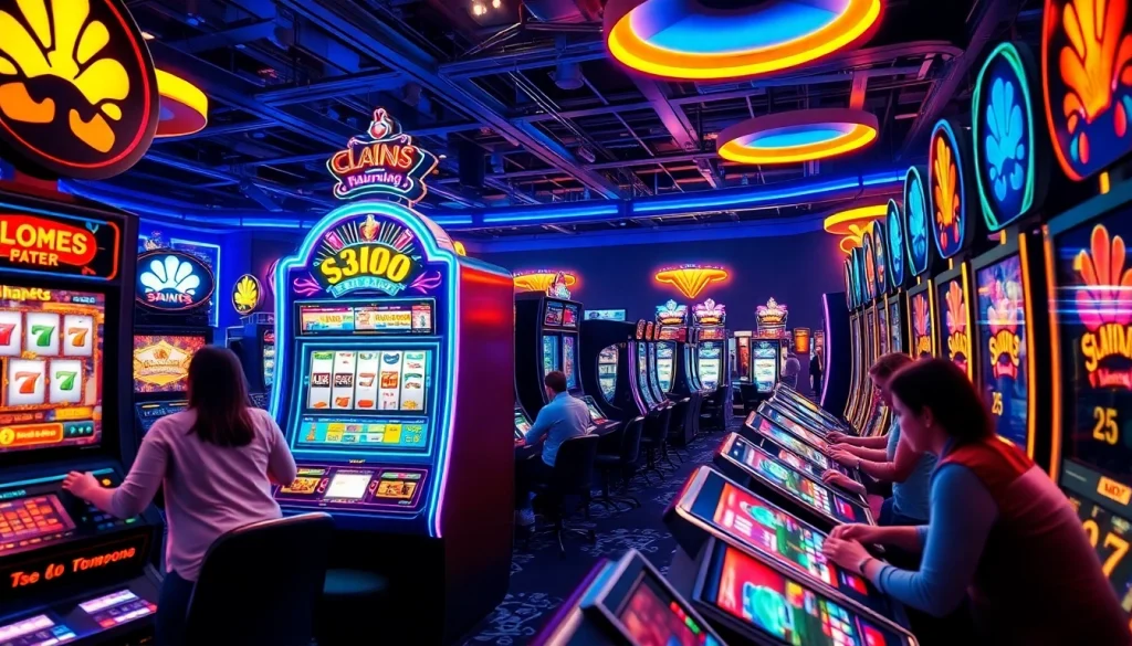 Menggandeng pengalaman bermain slot online di petanitoto dengan mesin slot berwarna-warni.