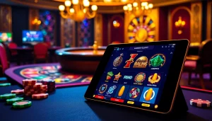 Play exciting 온라인슬롯 games with vibrant amusement at a casino table.
