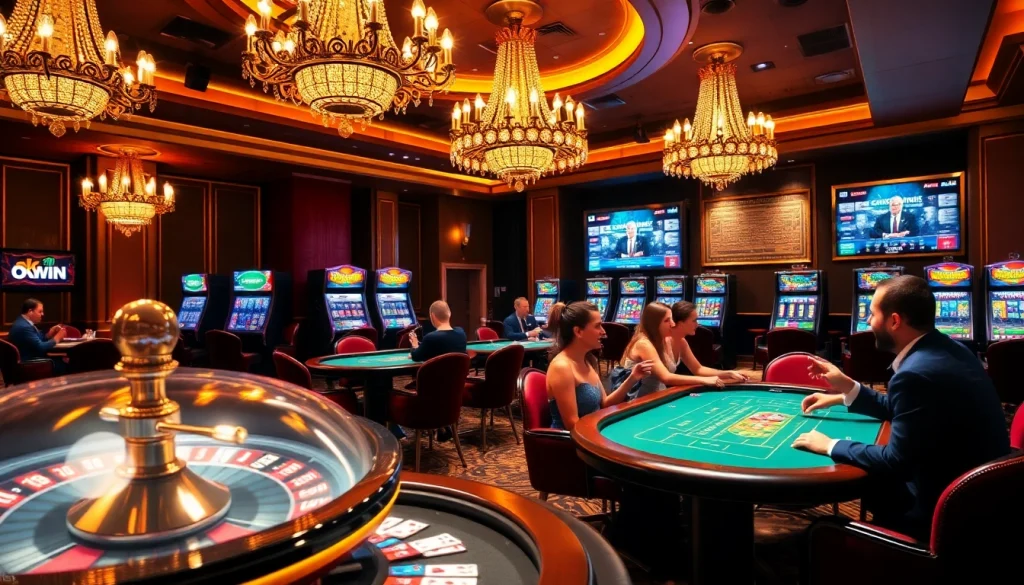 Experience high-stakes excitement at okwin.com with players engaged in thrilling casino games.