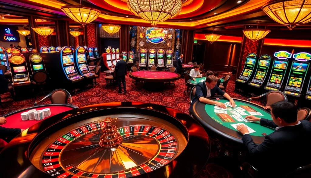 Experience the thrilling ambiance of trang chủ new88 with luxurious casino games and vibrant slot machines.