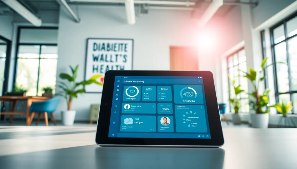 Engaging digital health management tool on trevia.com displayed in a modern office atmosphere.