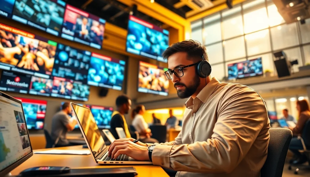 Engaging news coverage and dynamic visuals at https://emiratenewsday.com, showcasing a vibrant newsroom.