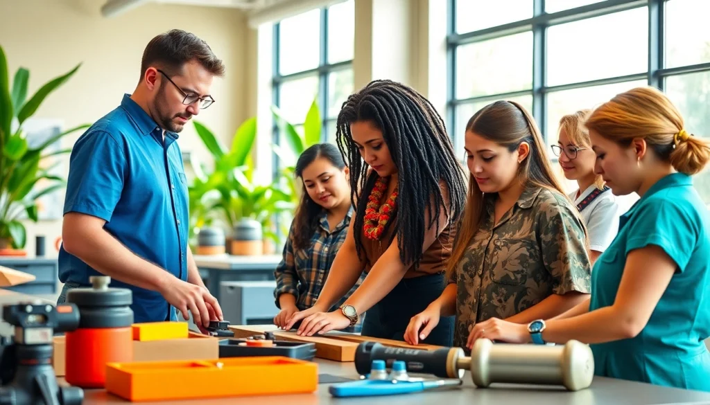 Students in trade schools in Hawaii engaged in hands-on training in a modern setting.