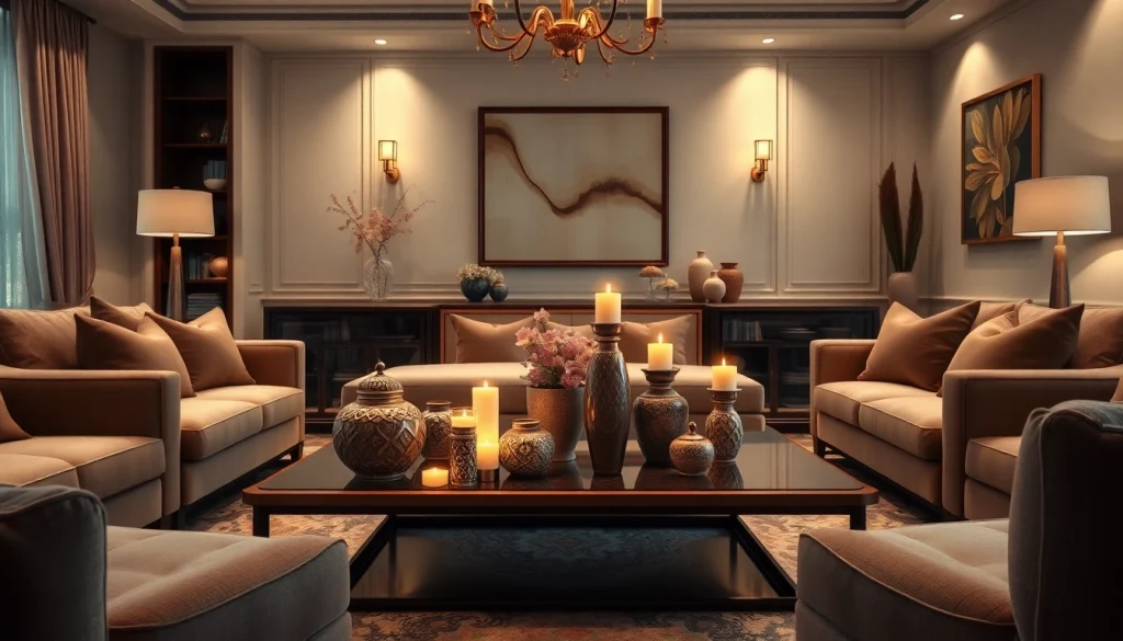 Διακοσμητικα σαλονιού σε μοντέρνο σαλόνι με κομψές λεπτομέρειες και ζεστή ατμόσφαιρα