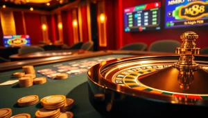 Experience thrilling gameplay at https://mm88.how/ with vibrant casino tables and exciting slot machines.