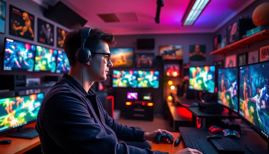 Engaging scene on https://www.gamelevate.com featuring a professional gamer immersed in gameplay.
