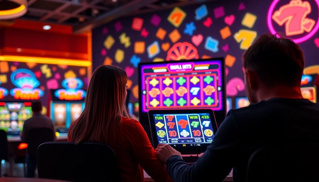 Menangkan permainan slot bet kecil dengan tampilan menarik dan pemain antusias.