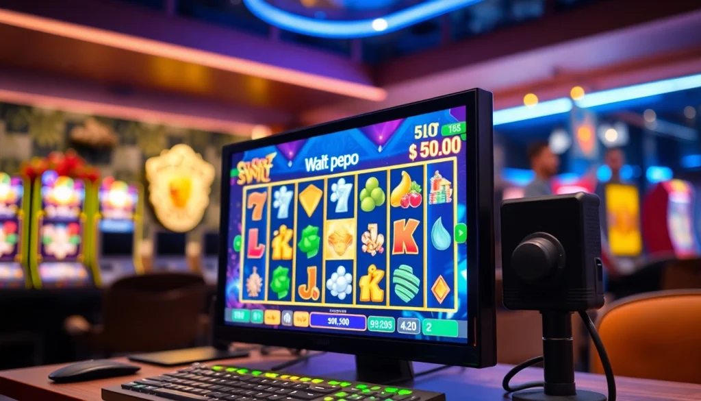 Menampilkan slot depo 5k dengan desain dinamis dan latar belakang yang menarik.