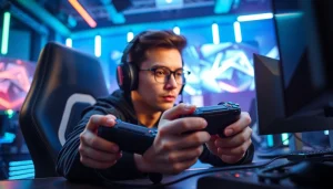 Engage with top gaming products at https://www.mas4games.com, showcasing an intense gaming setup.