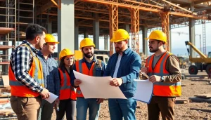 Construction association Wyoming professionals collaborating at a vibrant building site.