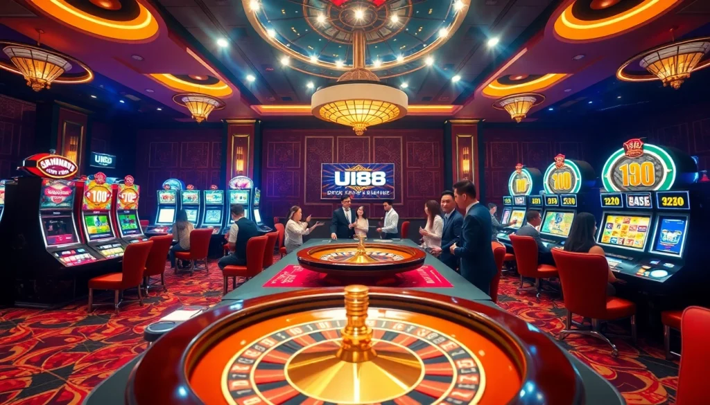 Players strategically engage in games at UU88's luxurious online casino.