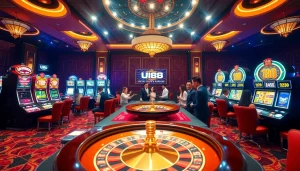 Players strategically engage in games at UU88's luxurious online casino.