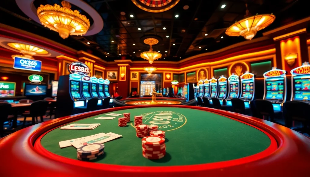 Experience thrilling games at OK365 Trang chủ with vibrant casino ambiance and engaging slots.