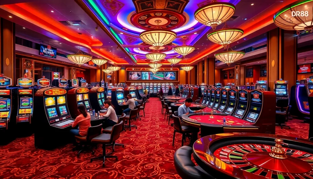Experience the thrill of gambling at Trang chủ Dr88 with vibrant casino tables and games.