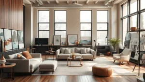 Découvrez l'art d'intérieur sur fredericjulien-design.fr avec un espace de travail artistique bien éclairé.