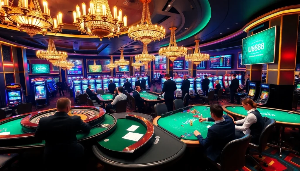 U888 players enjoying live casino games with professional dealers and exciting betting options.