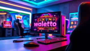 Rasakan serunya bermain walettoto dengan tampilan gaming modern dan kolaborasi warna yang cerah.