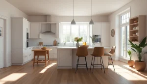 Enhancing an inviting space with home renovation through a stylish kitchen remodel.