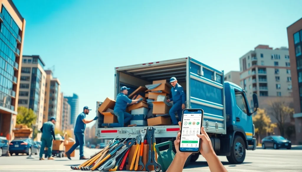 Streamlined junk removal process at https://myeasyjunkremoval.com, with a team efficiently loading items into a truck for a cleaner tomorrow.