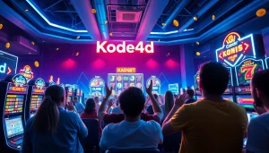 Kode4d online gaming platform showcasing vibrant slot games and animated graphics