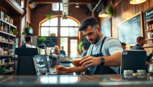 Servant un café préparé par un barista dans un charmant coffee shop espagne.