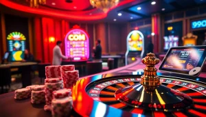 Experience thrilling gameplay at 99OK.COM with vibrant casino elements like roulette and poker.