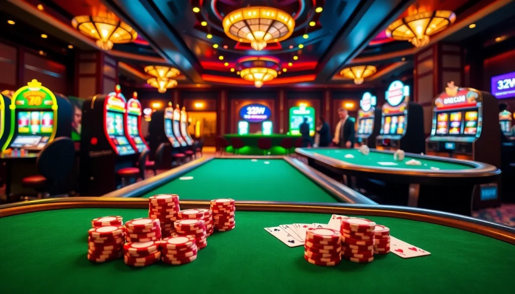 Experience the excitement of online gambling at 32win.com with vibrant casino visuals and stylish interfaces.