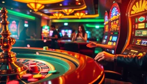 Experience the thrill of winning with NK 88 at a vibrant casino scene featuring roulette and poker chips.