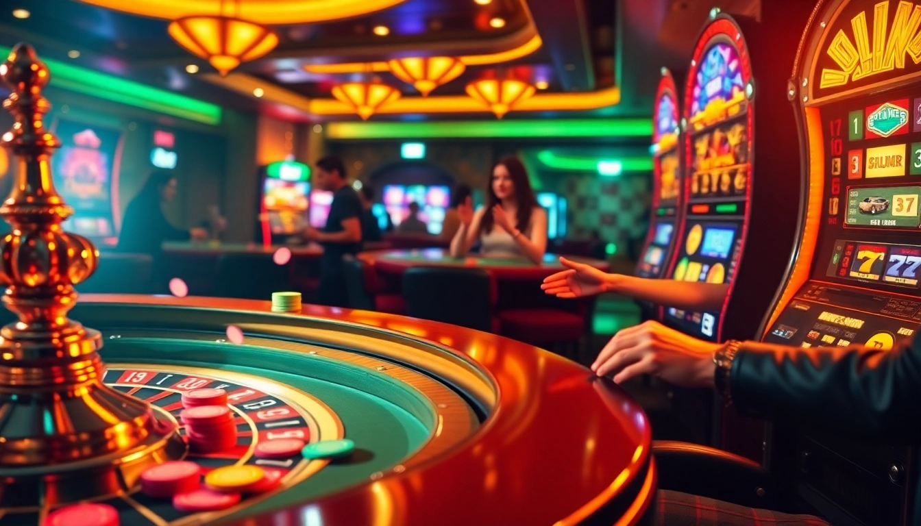 Experience the thrill of winning with NK 88 at a vibrant casino scene featuring roulette and poker chips.