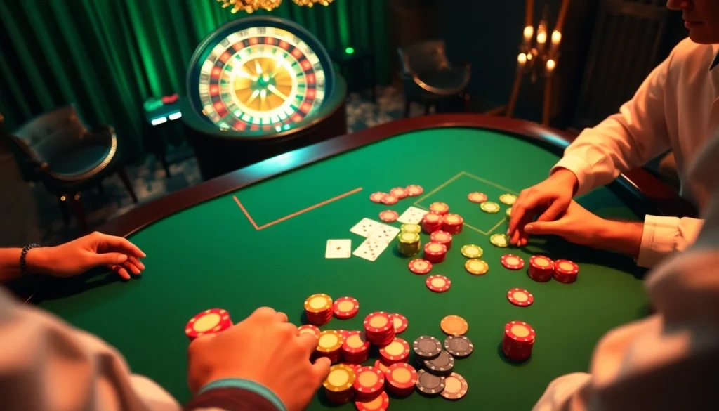 Exciting poker gameplay capturing the essence of XX88 in a luxurious casino.