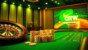 Experience live football streaming in HD on https://cabongtv.co/ with excitement in a vibrant casino scene.