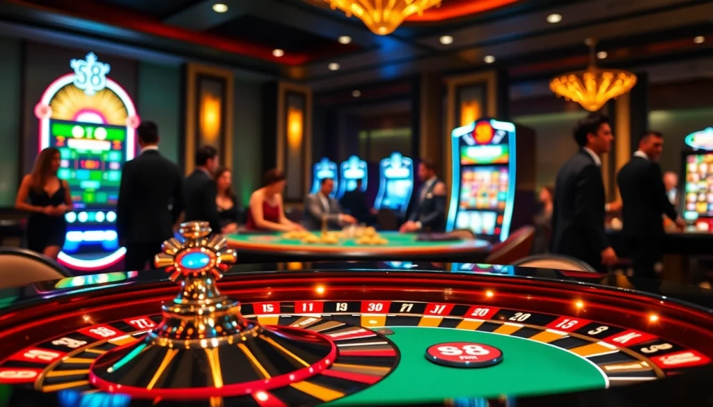 S8 casino players enjoying thrilling games at a luxurious gaming table.