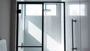 Enhance your space with a sleek black shower sliding door that adds modern luxury to any bathroom.