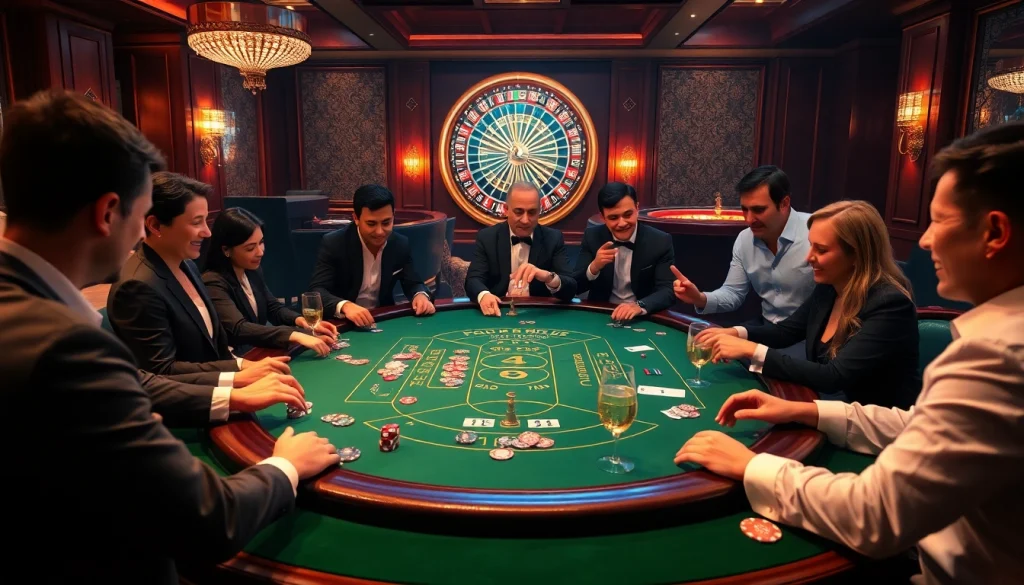 Experience high-stakes poker at the luxurious GO8 casino table with vibrant chips and exciting gameplay.