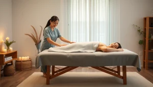 Mobile massage 출장안마 service in a serene home environment with a professional therapist.