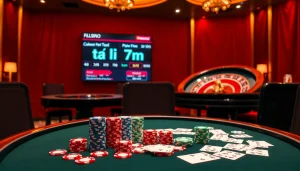 The dynamic betting experience showcases tỷ lệ 7m with vibrant poker chips and updated odds.