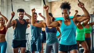 Athletes using pull-up assist bands in an energized fitness session