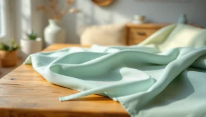 Sfeervolle hydrofiele stof met zachte textuur en pastelkleuren in een gezellige omgeving.