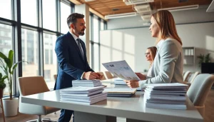 Mengelola deposit 1k dengan penasihat keuangan terpercaya di kantor modern.