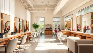 Welcoming hair salons in San Diego, showcasing stylists at work and a vibrant salon interior.