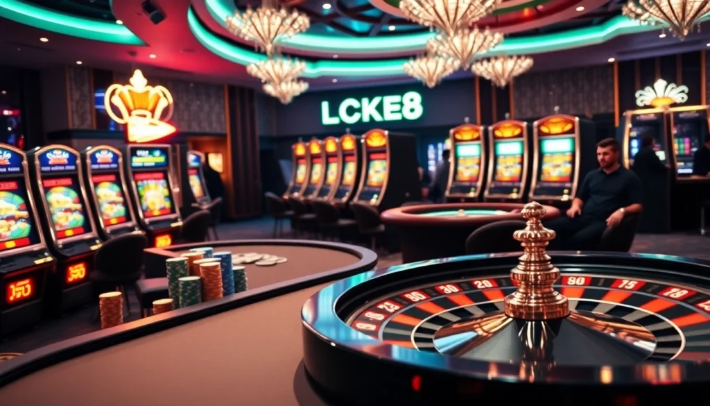 Trải nghiệm sự hứng khởi từ LUCK8 và LUCKY8 với các bàn casino sang trọng và các yếu tố chơi game sống động.