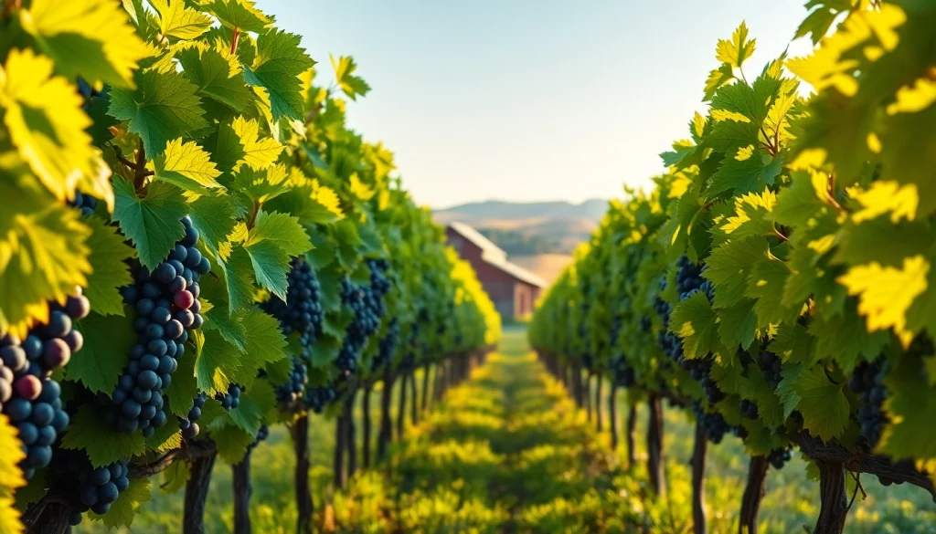 Vibrant landscape of Clarksburg, CA, featuring lush vineyards under natural light.