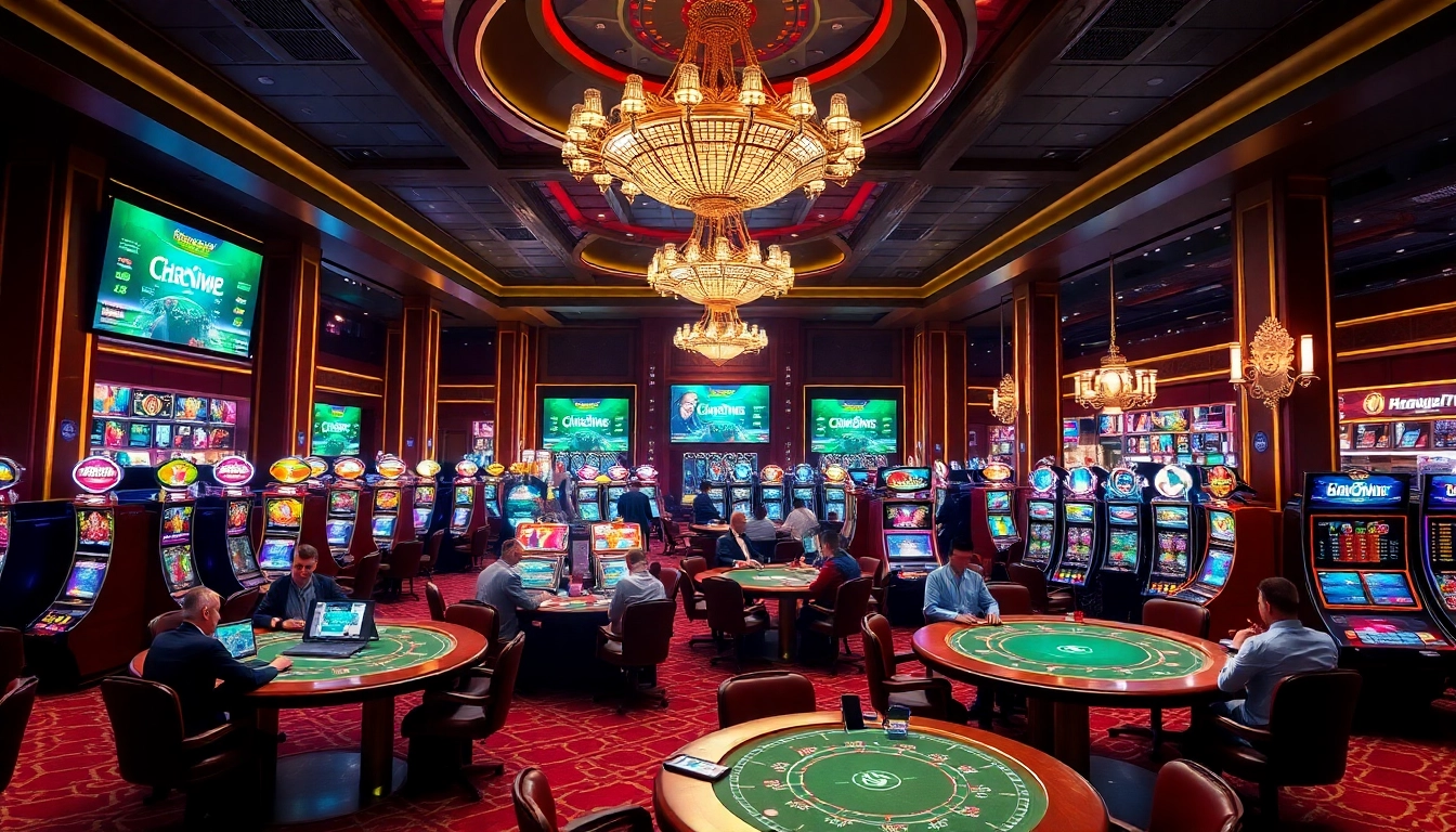 Engaging scene of players at a casino, highlighting Link vào Haywin opportunities.