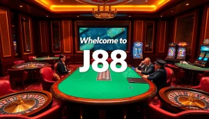 Experience the thrill of gambling at J88 with engaging casino tables and sleek slot machines.