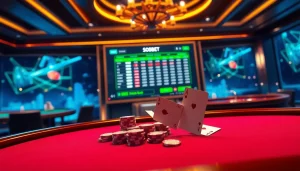 Sbobet online betting excitement with interactive casino elements and vibrant tables.