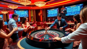Experience excitement at the roulette table, showcasing https://ok88.tech/ as luxurious gaming.