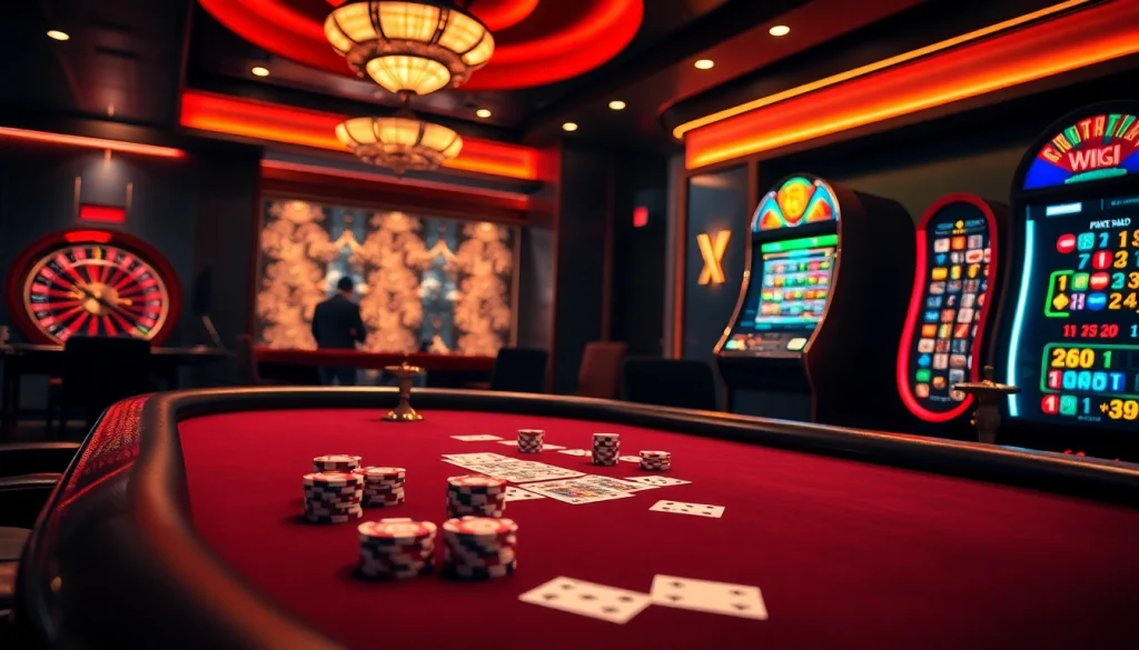 The hidden wiki served as a backdrop in a vibrant casino scene with poker chips and roulette games.