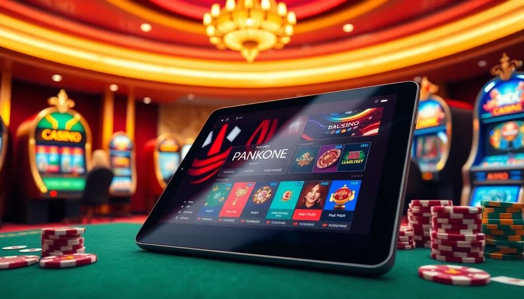 Engaging scene of רמי אונליין gaming interface surrounded by luxurious casino elements.