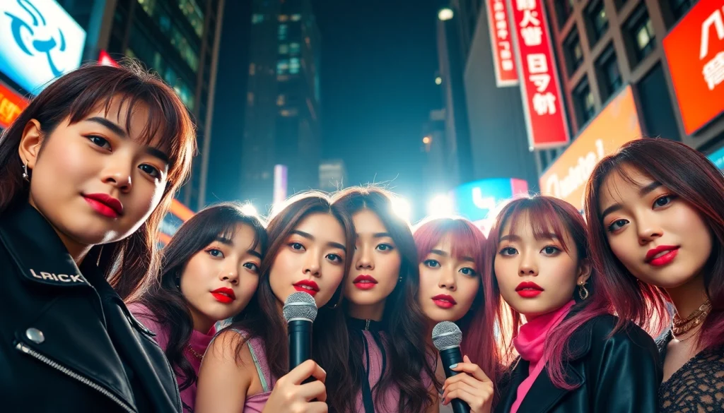 Engaging BLACKPINK news visual showcasing the group's vibrant personalities in an urban setting.