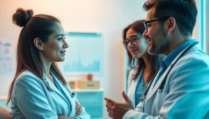 Consultazione su fecondazione con medico e paziente in un ambiente accogliente.